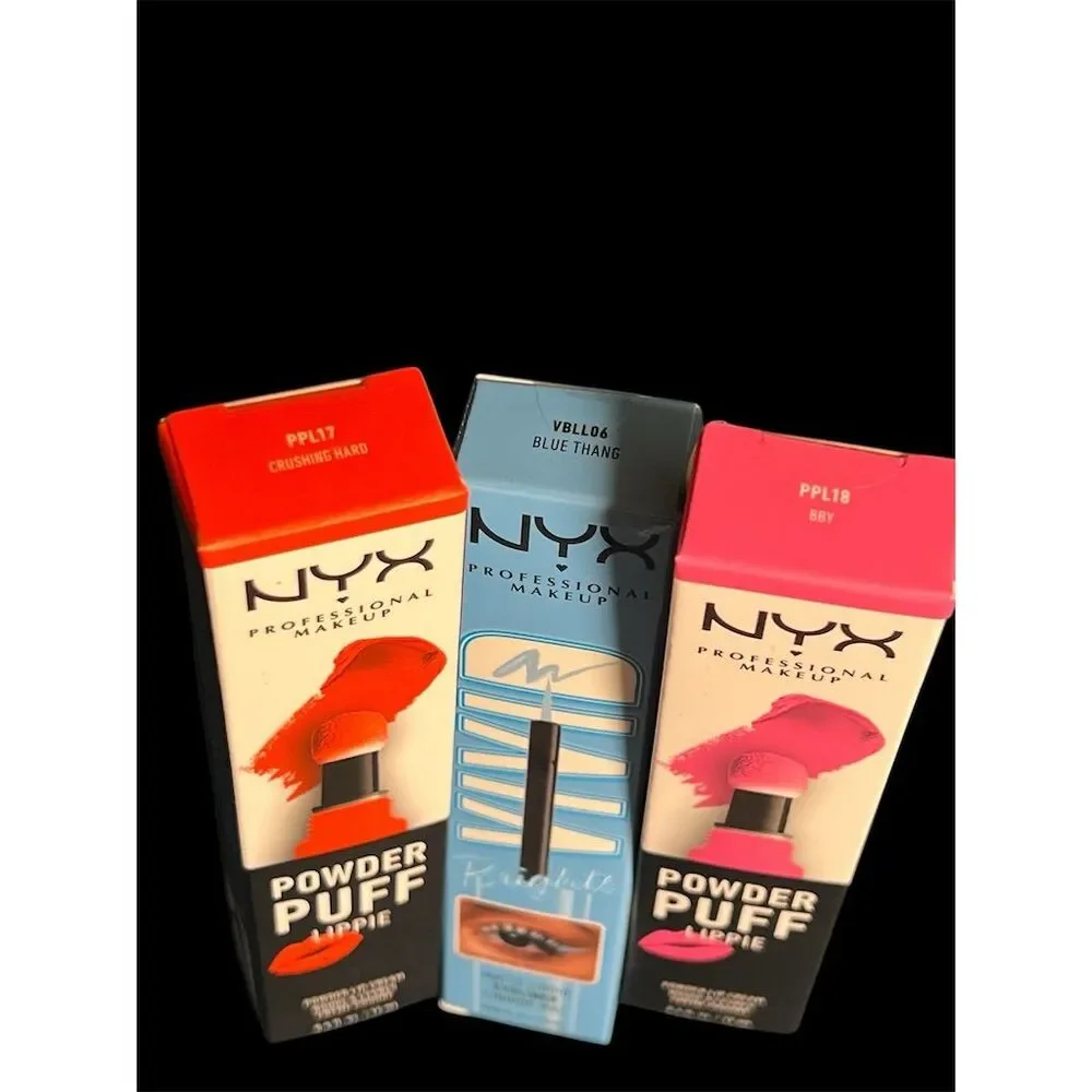 NYX Makeup Bundle: Powder Puff Lippie & Vivid Brights Eyeliner
